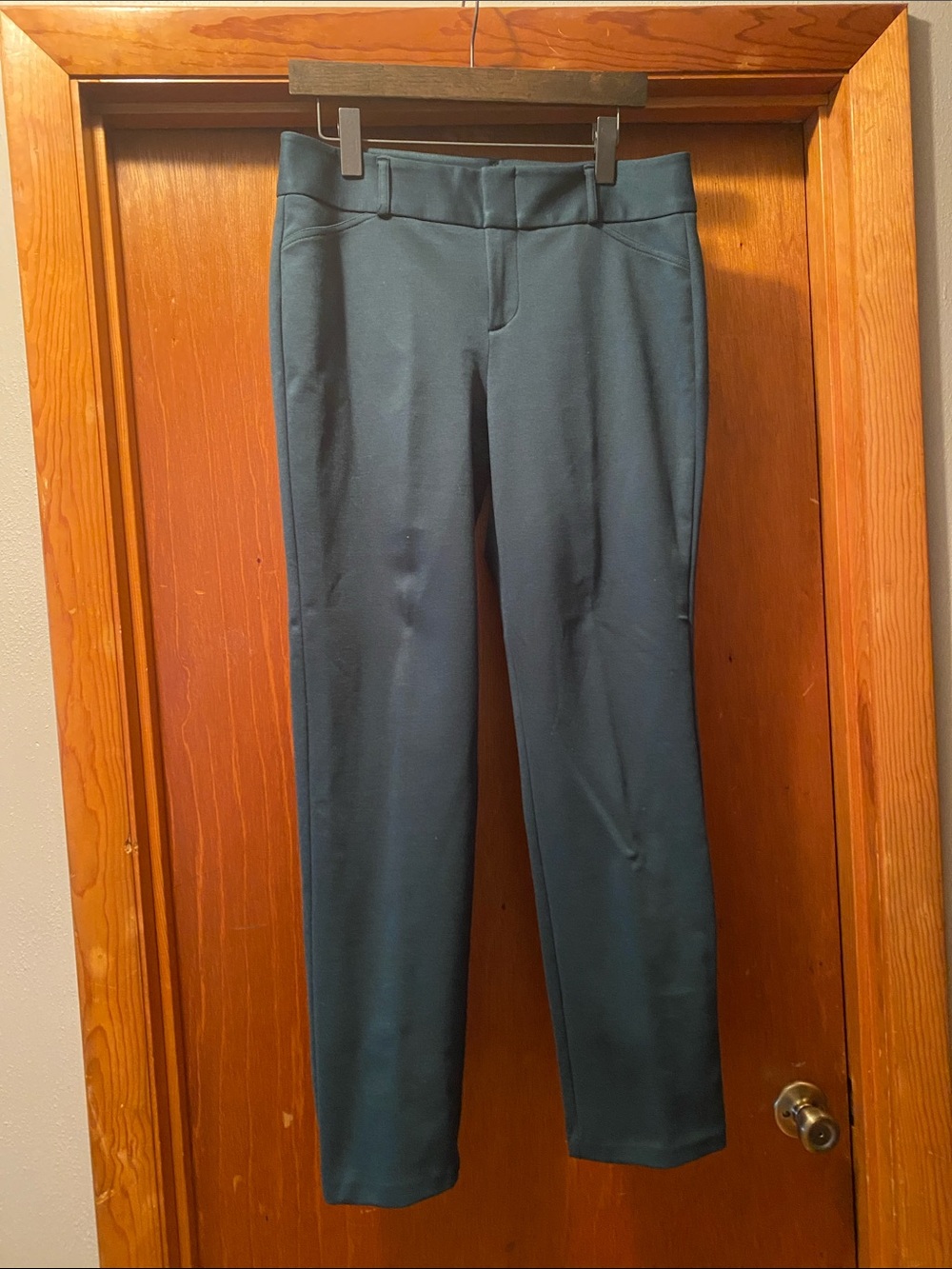 MICHAEL Michael Kors Teal Straight Leg Ponte Pants Size 10 17” W x30 Inseam